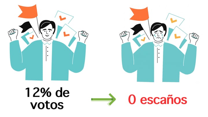 ¿Por qué en España un 12% de los votos puede valer cero escaños?